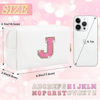 Initial letter patch makeup bag,
