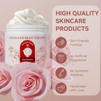 Beef Tallow for Skin, Whipped Beef Tallow For Skin, Tallow Face Moisturizer, Rose-Flavoured Whipped Tallow Face Cream Moisturizer Beef Tallow Blam Grass Fed Body Lotion Skin Care, 5.3 OZ