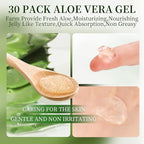 30 Pack Aloe Vera Gel for Face, Hair, Skin, Sunburn Relief, 99% Pure Aloe Vera Gel for After Sun Skin Care Relief, Bulk Aloe Gel Travel Size for All Skin Types