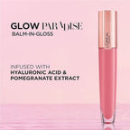 L'Oreal Paris Glow Paradise Hydrating Tinted Lip Balm-in-Gloss with Pomegranate Extract & Hyaluronic Acid, Ultra-Gentle, Non-Sticky Formula, Blissful Blush, 0.23 fl oz