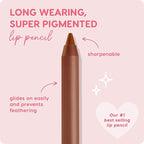 ColourPop Lippie Lip Pencil - High-Pigment, Long-Lasting Lip Liner - Sharpenable Lip Liner Pencil for High-Impact Lip Color - Vegan, Cream Formula with Precise Application - BFF 3 (0.04 oz)