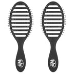 Wet Brush Speed Dry Hair Brush - Black - Vented Design and Ultra Soft HeatFlex Bristles Are Blow Dry Safe With Ergonomic Handle Manages Tangle and Uncontrollable Hair - Pain-Free (Pack of 2)
