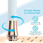 Facial Hair Remover for Women Painless Flawless Electric Razor Epilator Trimmer Shaver with 18K Gold-Plated, 16mm Dual Ring Floating Head, USB Rechargeable, 360° LED for Face Lip Hair Removal