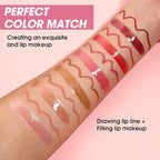 Jolilab Matte Lip Liner Lip Oil Set, Lip Makeup Set Natural Smooth Long-Lasting And Hydrating Beauty Daily Cosmetics Gift for Girls Easy-to-Use(8pcs)