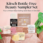 Kitsch Shampoo and Conditioner Set - 4pc Sampler Bars with Rice Water Shampoo and Conditioner, Castor Oil Shampoo & Coconut Oil Conditioner - Bottle-Free Beauty for Hair Growth, Repair & Moisture