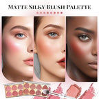 8 Colors Blush Palette, Smooth Blendable Powder Blush, Buildable Facial Cheek Blusher, Matte Blush Palette Makeup For Women, Waterproof Long-lasting Makeup Palette with Brush