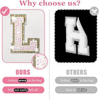 Initial letter patch makeup bag,