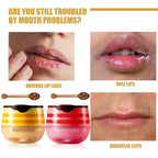 4 Pcs Lip Balm, Moisturizing Restors Moisture Bee Lip Mask for Dry Lips Lip Mask.(Honey)
