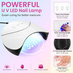 VANREESA 42 Pcs Gel Nail Polish Kit with U V Light 24 Popular Colors Gel Polish Nail Kit Green Blue Purple Pink Orange Complete Nail Kit with Manicure Tools Gifts for Women Girls