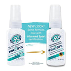 KINeSYS Fragrance Free Clear Spray Sunscreen for sensitive skin, SPF 50, Hypoallergenic, Broad Spectrum UVA/UVB protection Face & Body; PABA and Oxybenzone FREE, 170+ Sprays, 1 Fl Oz/30 ml (Pack of 2)