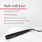 REVLON SmoothStay Coconut Oil Infused Hair Straightener - Flat Iron Hair Straightener for Sleek Straight Hairstyles, Enhanced Shine and Moisture (1 in)