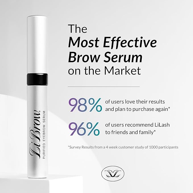 LiBrow® Purified Eyebrow Physician-Formulated Serum XL for Fuller & Thicker Looking Eyebrows | Natural Eyebrow Enhancer Safe for Sensitive Skin | 6-Month Supply (6ml)