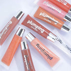 MAEPEOR Glitter Glossy Plumping Lipgloss 9 Colors Moisturizing Lip Plumper Shiny Jelly Lip Gloss Natural Liquid Lipstick for Women and Girls (Glitter Glossy, 02#Peachy Pink)