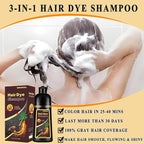 Black Tea Hair Dye Shampoo 3 in 1 for Gray Hair, Long-lasting & Natual Hair Color Shampoo, Herbal Ingredients Natural Shampoo Hair Dye Effect in Minutes, Gifts for Men Women 500ml