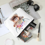 Western cosmetic bag highland cow