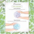 Spongentle Dual Texture Deep Cleansing Loofah Sponge for Radiant Skin, Pack of 4, Bath and Shower, Exfoliating Body Scrubber, Beautiful Colors for Women and Men