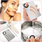 Foundation Spatula Set - Stainless Steel Makeup Mixing Palette with Korean Makeup patula Portable Makeup Palette Mixer for Mixing Foundation Eye Shadow Eyelash Nail Art