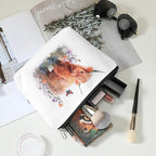 Western cosmetic bag highland cow