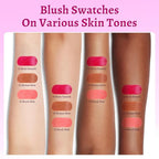 UCANBE 3PCS Liquid Blush Set – Dewy Cream Blush Makeup for Cheeks – Lightweight Long Lasting Blendable Buildable Formula for Natural Flush（Berry Smooch, Bronze Rose, Peach Pink）