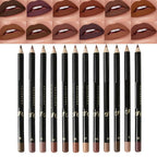 MAEPEOR Matte Lip Liner 12 PCS Nude Brown Highly