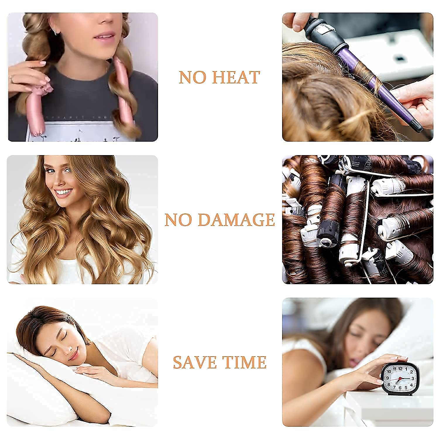 – 7-Piece Hair Styling Bundle, Heatless Hair Curler with Silk Scrunchies, Claw Clip and Hair Clips for DIY Overnight Curls, Comes with a Microfiber Scrunchie for Fast Hair Drying