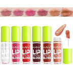 6 Colors Lip Oil Lip Glaze,Fat Lip Oil