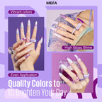 MEFA Purple Gel Nail Polish, 6 Colors Gel Polish Set Pink Shimmer Purple Nail Polish Soak Off Grape Lilac Violet Gel Nail Art Manicure DIY Salon Gifts for Women Girls