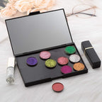 Empty Magnetic Plastic Eyeshadow Makeup Palette with 15Pcs Adhesive Empty Palette Metal Stickers for Eyeshadow Lipstick Blush Powder