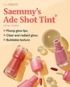 THESAEM Saemmy's Ade Shot Tint (02, 05) - Korean Lip Titnt, Water Gel Lip Stain with Plump Glowy Moisturizing Finish, Buildable Radiant Gloss, Long-Lasting Comfort, 0.1 fl.oz.