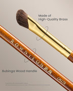 Desert Oak Series Nose Contour Brush - Angled Pony Hair Bristles for Seamless Sculpting, Dual-Use with Cream/Powder, Ebana Handle & Brass Ferrule (CM 179)