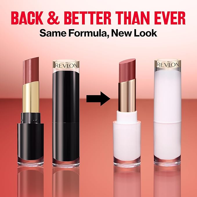 REVLON Super Lustrous Glass Shine Balm, Hydrating Tinted Lipstick, Sheer, Glossy Shiny Finish, 009 Cherry Luster, 0.11 oz