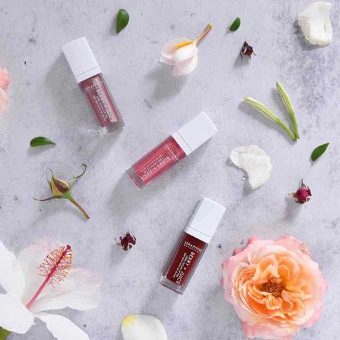 Seraphine Botanicals Berry + Juice - 100% Vegan Lip Gel Tinted Gloss 0.20 fl oz (Cherry Compote)