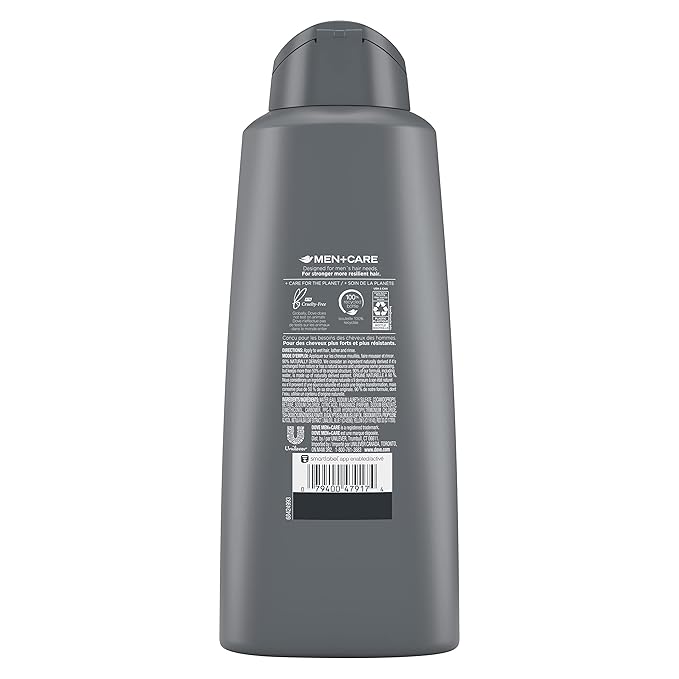 DOVE MEN + CARE 2 in 1 Shampoo Conditioner Eucalyptus + Birch 3 Count For Healthy-Looking Hair Naturally Derived Plant Based Cleansers 20.4 oz