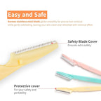Tinkle Dermaplaning Tool 6ct, Dermaplane Razor for Women, Safe and Easy Peach Fuzz Remover, Eyebrow Trimmer with Protective Cover