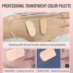 Erinde Handheld Makeup Mixing Palette, Acrylic Transparent Mixing Foundation Tray for Makeup Artist and Beginner, Lipstick Eyeshadow Foundation Color Test Art nail Palette With Foundation Spatula