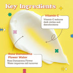 Natural Rose Water Base Vitamin C Eye Cream for Dry&Sensitive Skin | Dark Circles Wrinkles Puffiness and Bags Under Eyes | Anti Aging Nourishes | Made In USA | #Purifect 30ml (#Bright Vibes Only)