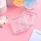 Beaupretty 4 Pieces Empty Eyeshadow Pallet 4 Grids Eye Shadow Lipstick Storage Case Box Clear Makeup DIY Cosmetic Organizer Container