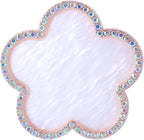 Resin Nail Art Palette Gold Edge Nail Holder Heart Shaped Color Makeup Foundation Mixing Tools Display Board Gel Nail Art Color Mixing Palette Painting Tray Manicure Tool (Colorful)