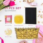 Bath & Body Gift Set, Luxury Home Spa Bath Gift Basket Citrus & Pink Grapefruit Spa Kit Gift Woman, 11 Pcs Self Care Kit Gifts With Bubble Bath, Massage Oil, Bath Brush, Birthday Gifts for Women
