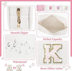 Initial letter patch makeup bag,