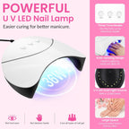 VANREESA 42 Pcs Gel Nail Polish Kit with U V Light 24 Colors Gel Polish Nail Kit Bright Pink Orange Green Glitter Blue Purple Nail Kit for Beginners Gifts for Women DIY at Home