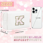 Initial letter patch makeup bag,