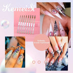 Acrylic Nail Brush Size 12,KEMEISI 100% Pure Kolinsky Nail Art Brushes Sturdy Handle Oval Shaped Acrylic Powder Nail Design Tools for Professional Manicure DIY Home Salon (White)