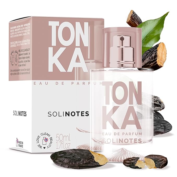 Solinotes Tonka Perfume for Women & Men, 1.7 Fl Oz/ 50 ML Eau De Parfum, Delicate Floral and Soothing Scent with Premium Ingredients - Clean Perfume, Cruelty Free, Vegan, Made in France