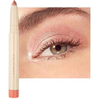 Peach Eyeshadow Stick, Smooth Cream Shimmer Eyeshadow Pencil, Waterproof Long Lasting High Pigmented Hypoallergenic Eye Shadow Highlighter Stick Create Multi-Dimension Eyes Look(20# Peach Shimmer)