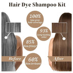 Light Brown Hair Dye Shampoo, 3-in-1 Hair Color Shampoo for Gray Hair Coverage for Women & Men, Natural Brown Shampoo Hair Dye Colors Hair in Minutes, Shampoo Tinte Para El Cabello, Champu Para Canas