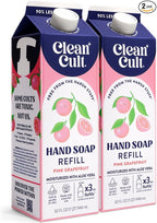 Cleancult Liquid Hand Soap Refill - Pink Grapefruit- Moisturizes Dry & Sensitive Skin - Made with Aloe Vera & Essential Oils - Eco Friendly - Paper-Based Packaging - 32 oz/2 Pack