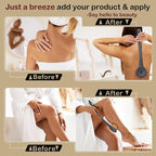 Extra Large Body Makeup Brush For Self Tanner, Sunscreen, Self Tan Back Applicator, Wide-Headed Kabuki Brush for Even& Pretty Lotion Application. Bronzer Blend, Long-Handle Face Leg Brush- Black Set