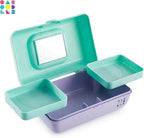 Caboodles Pretty in Petite Makeup Box, Hard Plastic Organizer Box, 2 Swivel Trays, Fashion Mirror, Secure Latch for Safe Travel