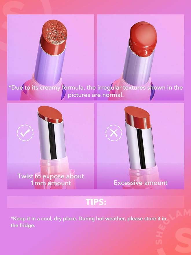 SHEGLAM Mirror Kiss High-Shine Lipstick Silky Jelly Texture Hydrated&Smooth Lip Gloss-Vibe Check